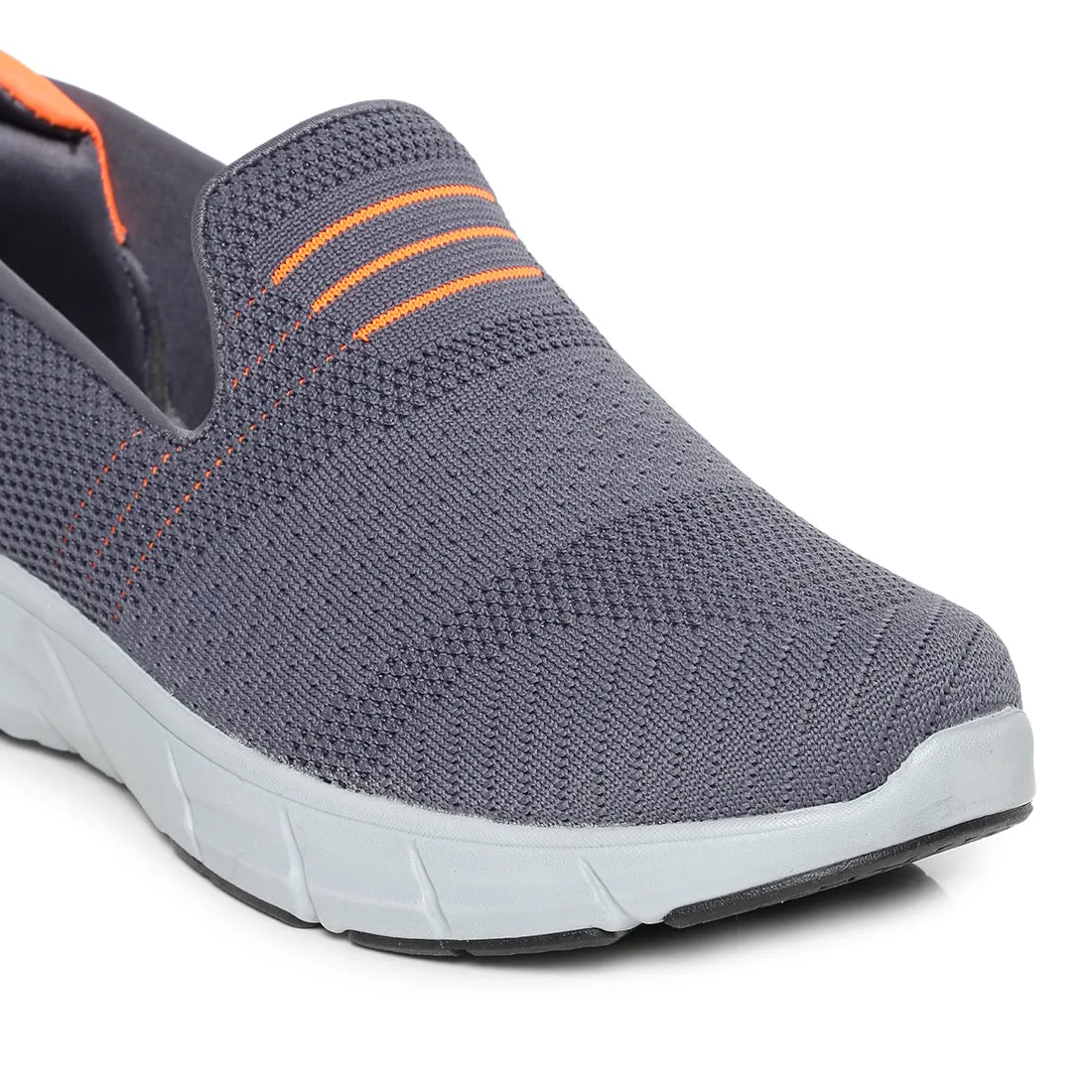 Eeken ESHGIA104 Dark Grey And Fluorescent Orange Athleisure Shoes For Men