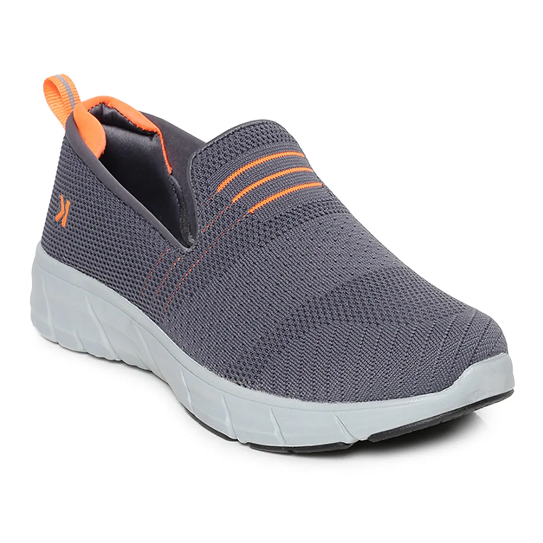 Eeken ESHGIA104 Dark Grey And Fluorescent Orange Athleisure Shoes For Men