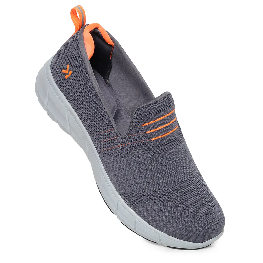 Eeken ESHGIA104 Dark Grey And Fluorescent Orange Athleisure Shoes For Men