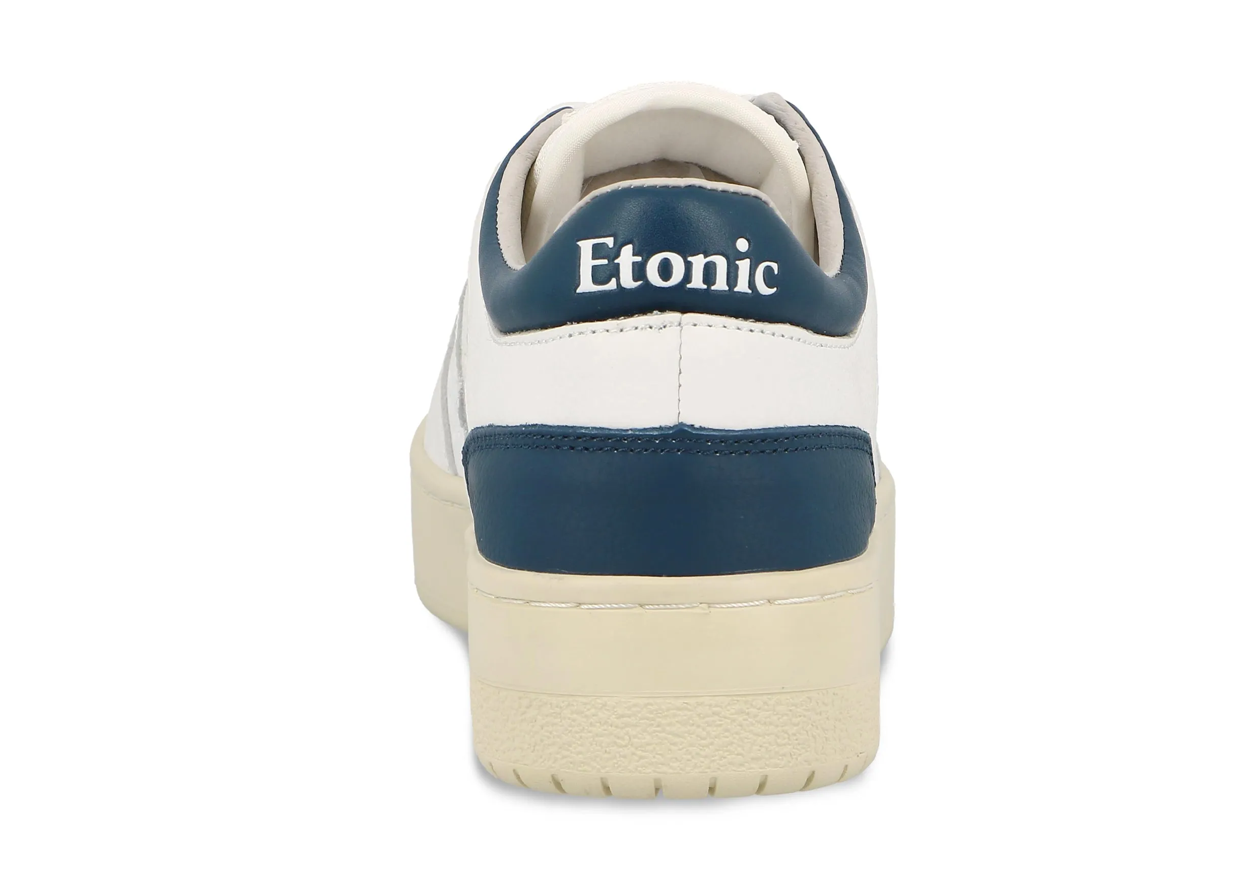 Etonic B509 sneakers in white leather with dark blue details and beige outsole.