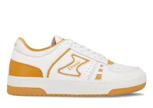 Etonic B509 sneakers in white leather with white canvas collar and yellow details