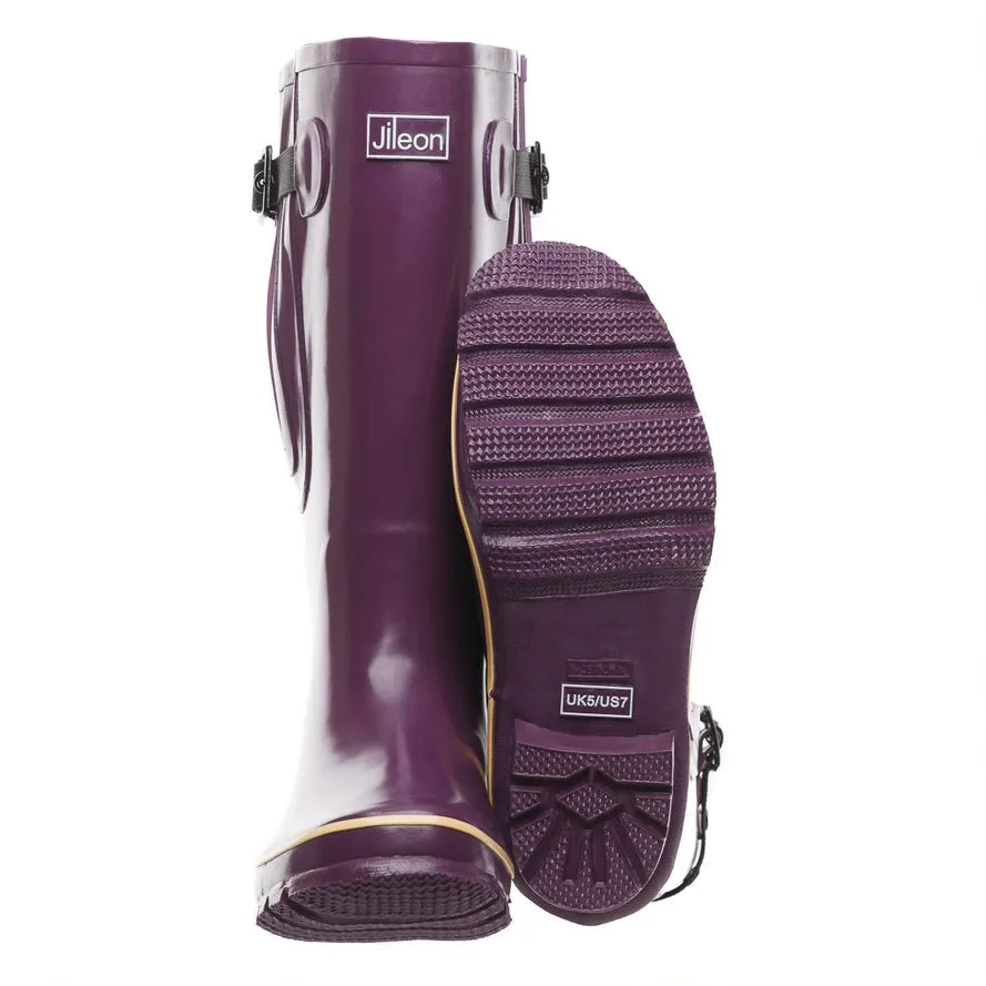 Extra Wide Calf Women's Rain Boots - Purple - Up to 23 Inch Calf - Wide Foot & Ankle