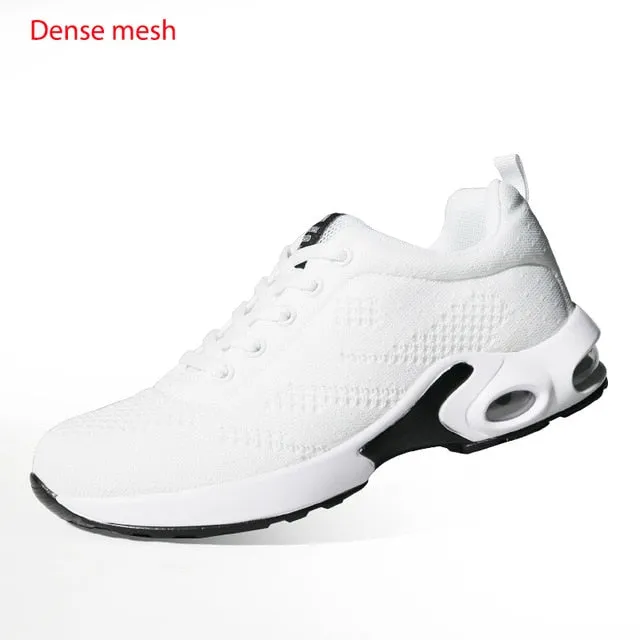 Fashion Lightweight Outdoor Sports Shoes Breathable Mesh Comfort Air Cushion Lace Up Running Shoes Sneakers