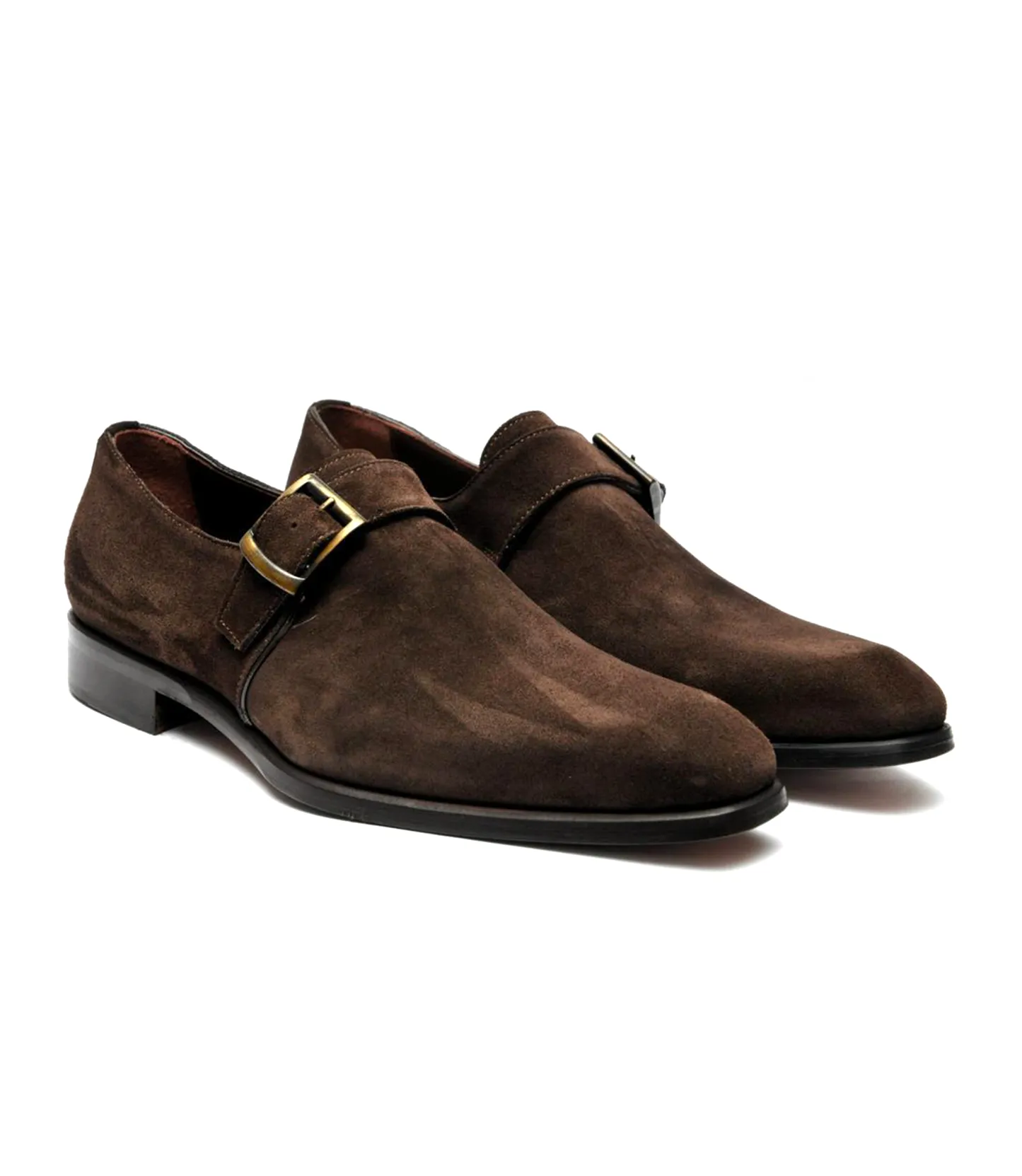 Filangieri - Coffee Brown Suede Single Monk Dress Shoes