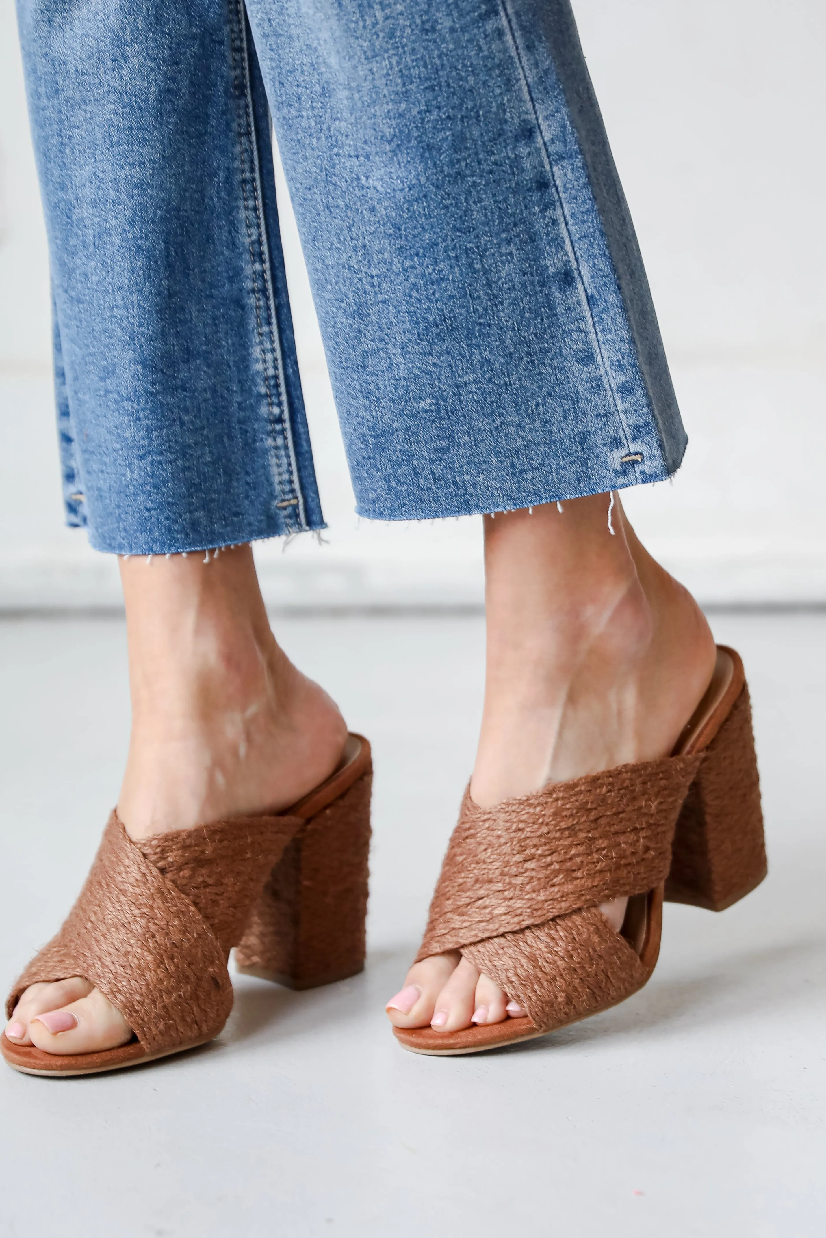 FINAL SALE - We All Know Camel Espadrille Heels - DU DEAL