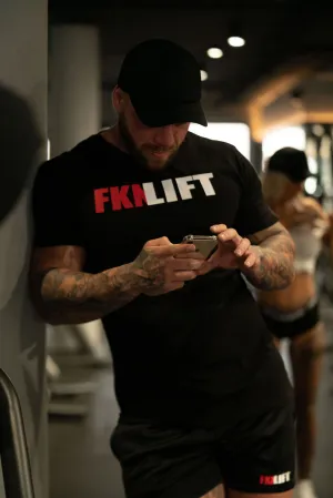 FKNLIFT Men's Black Gym Workout Set | T-Shirt, Shorts, Socks & Cap