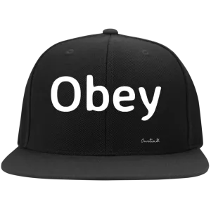 Flat Bill High-Profile Snapback Hat - "Obey"