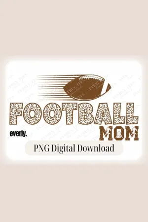 Football Cheetah Print Mom Design PNG Download