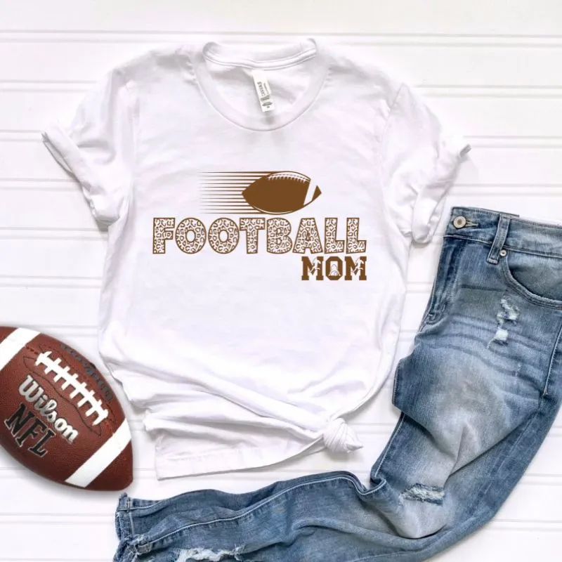 Football Cheetah Print Mom Design PNG Download