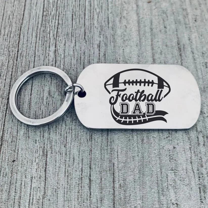 Football Dad Keychain - Different Styles & Shapes