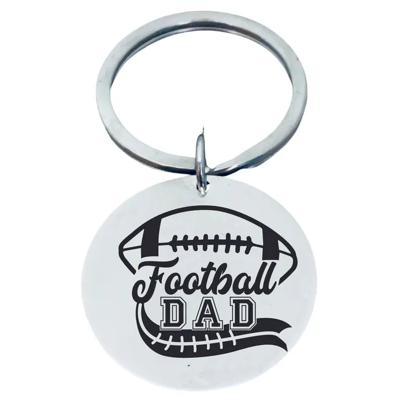 Football Dad Keychain - Different Styles & Shapes