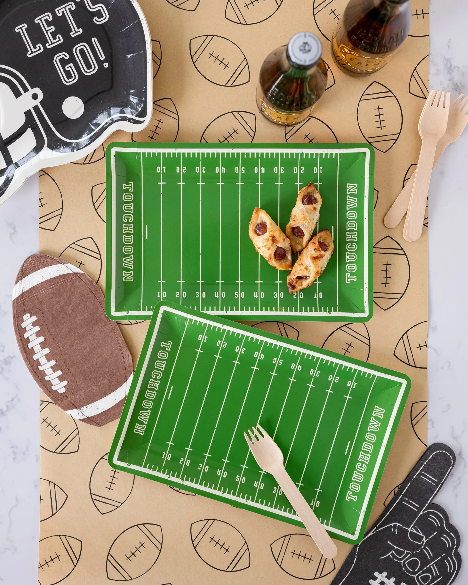 Football Field Shaped Paper Plate