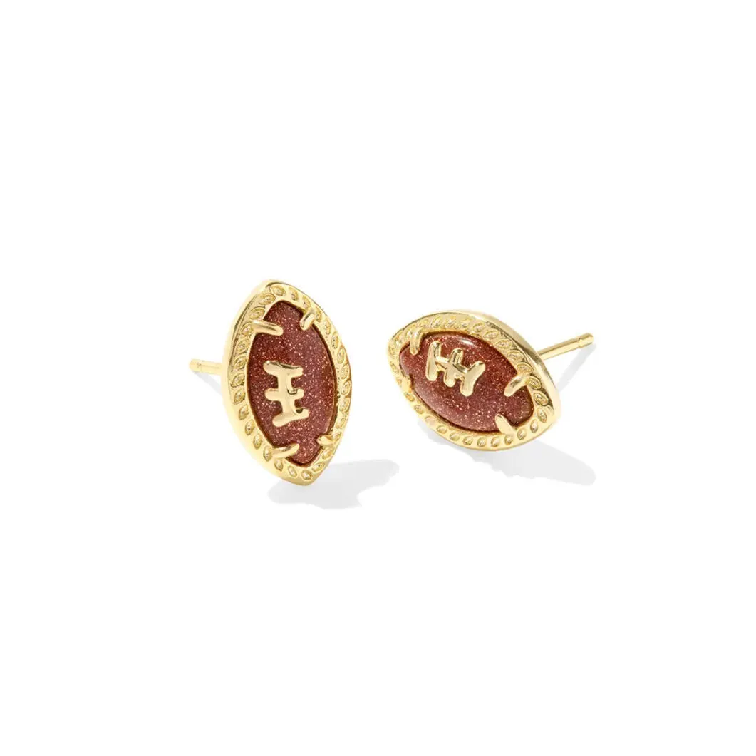 Football Gold Stud Earrings