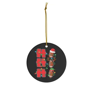 Football Ho Ho Ho Christmas Ornament