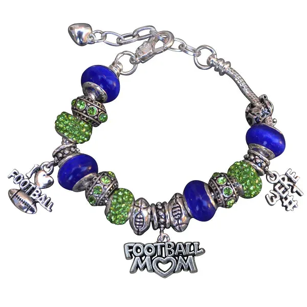 Football Mom Beaded Bracelet - Pick Colors