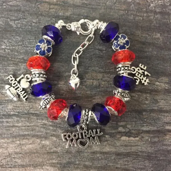 Football Mom Beaded Bracelet - Pick Colors