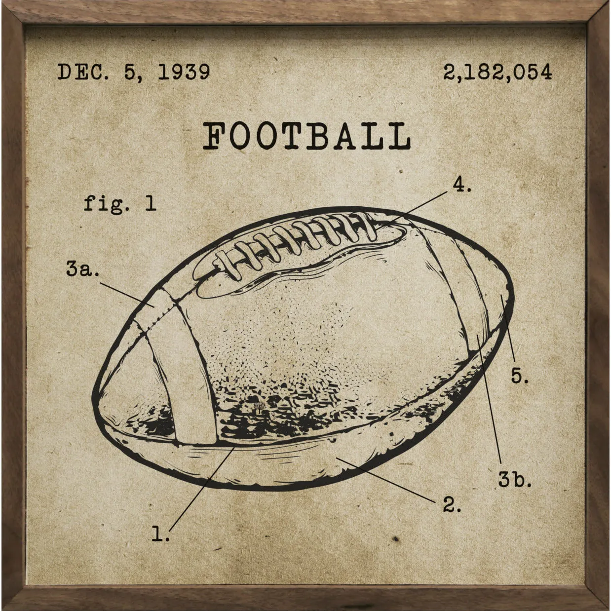 Football Patent Wood Framed Print