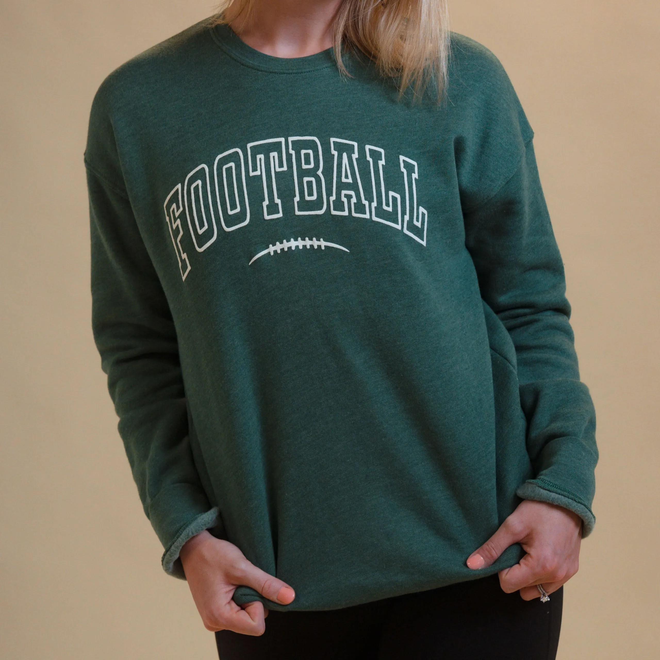 Football Puff Print Graphic Sweatshirt