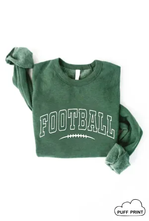 Football Puff Print Graphic Sweatshirt