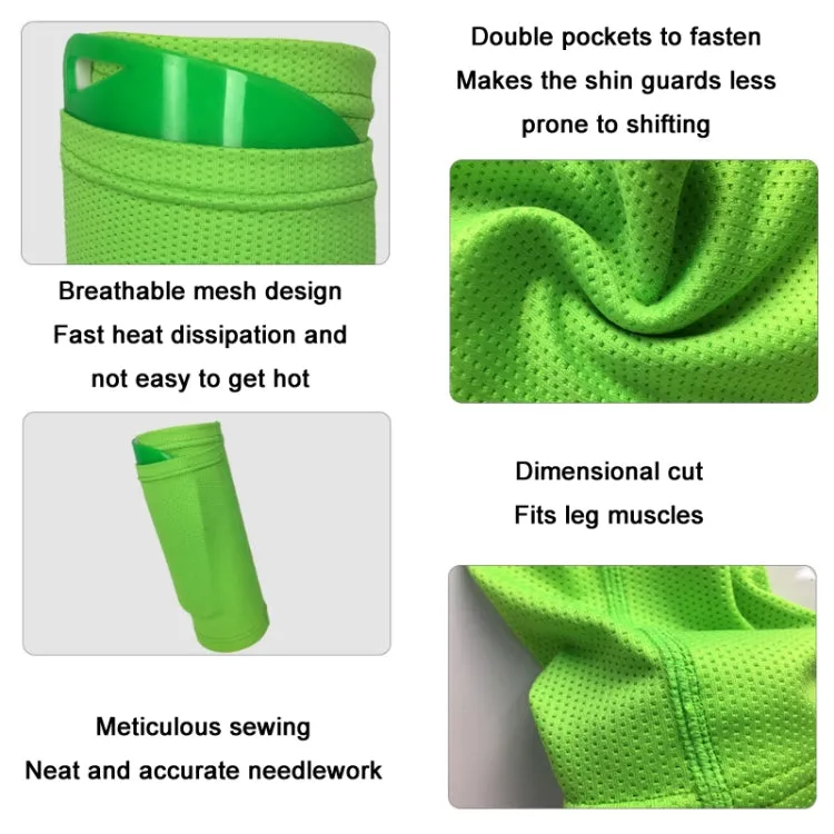 Football Shin Pads   Socks Sports Protective Equipment, Color: Green (M)