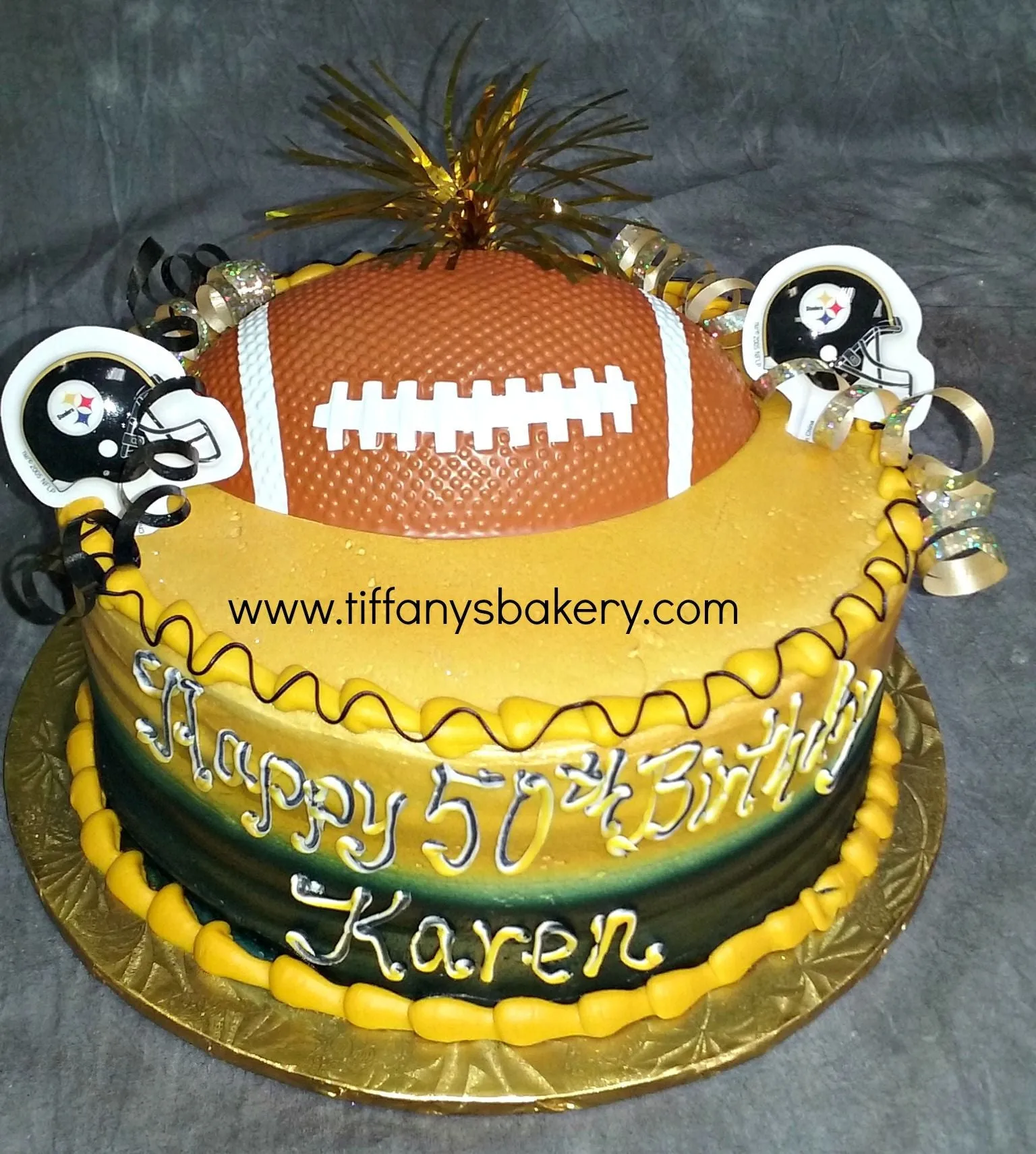 Football with Poptop on Round Cake