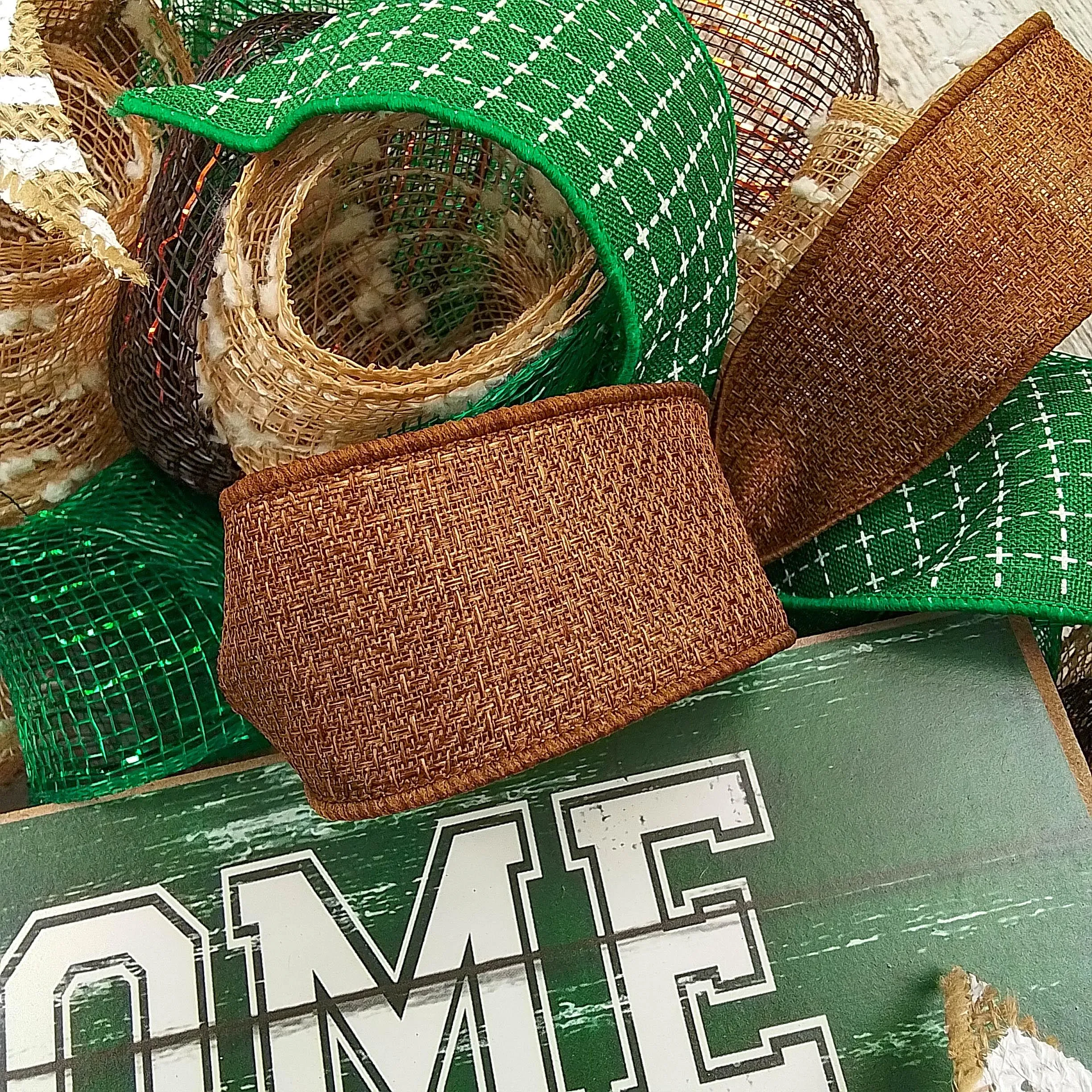 Football Wreath | Welcome Sports | Mesh Outdoor Front Door Wreath