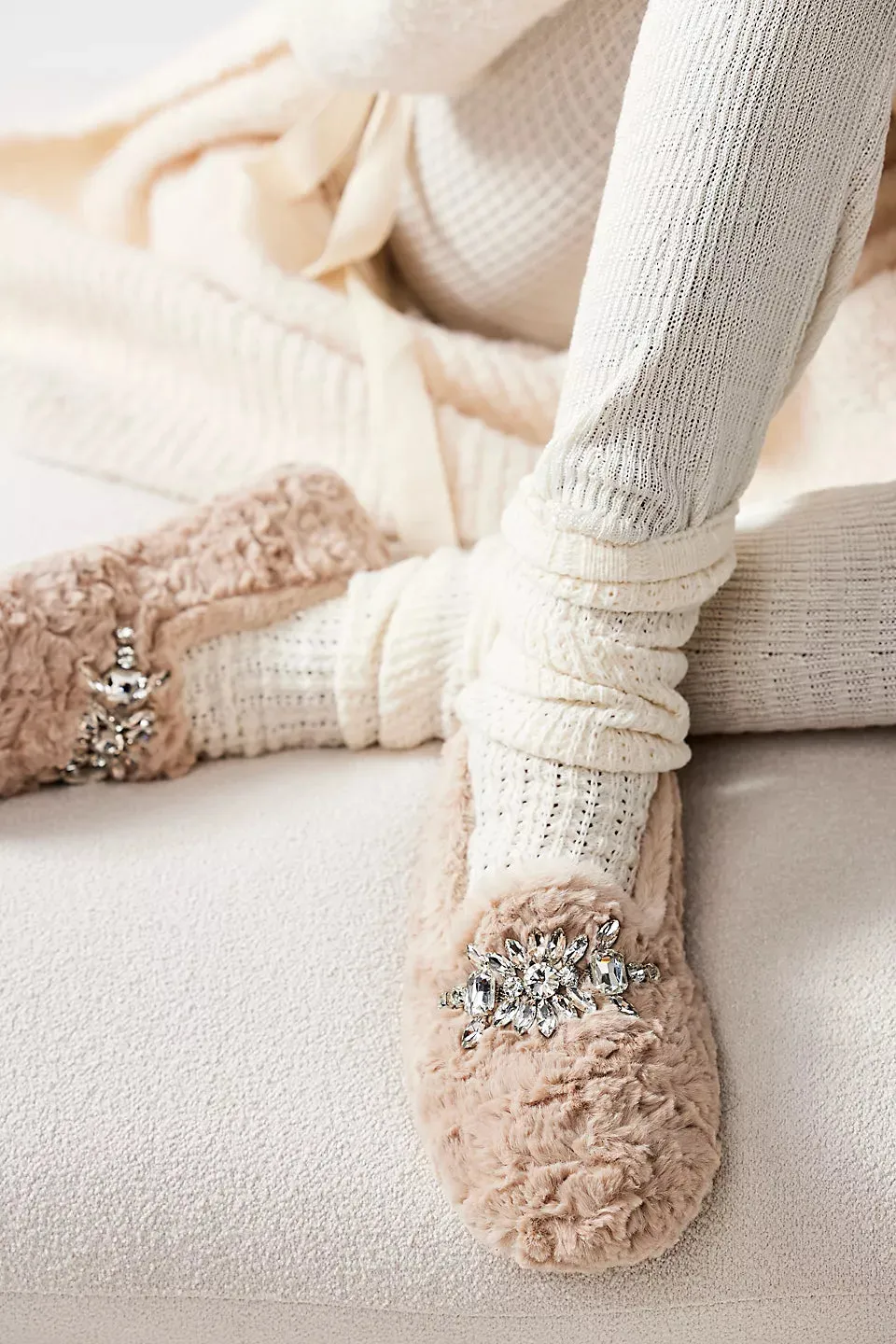 Free People Slumber Party Loafer Slippers- Vanilla Latte