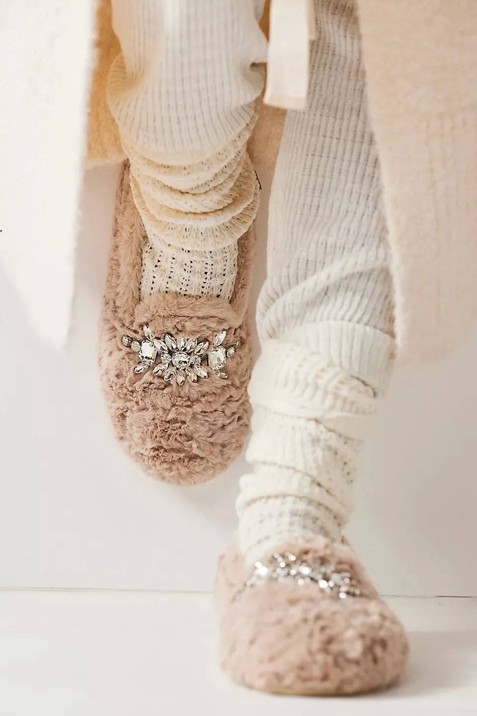 Free People Slumber Party Loafer Slippers- Vanilla Latte