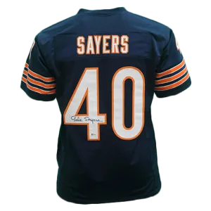 Gale Sayers Autographed Pro Style Football Jersey Blue (PSA)