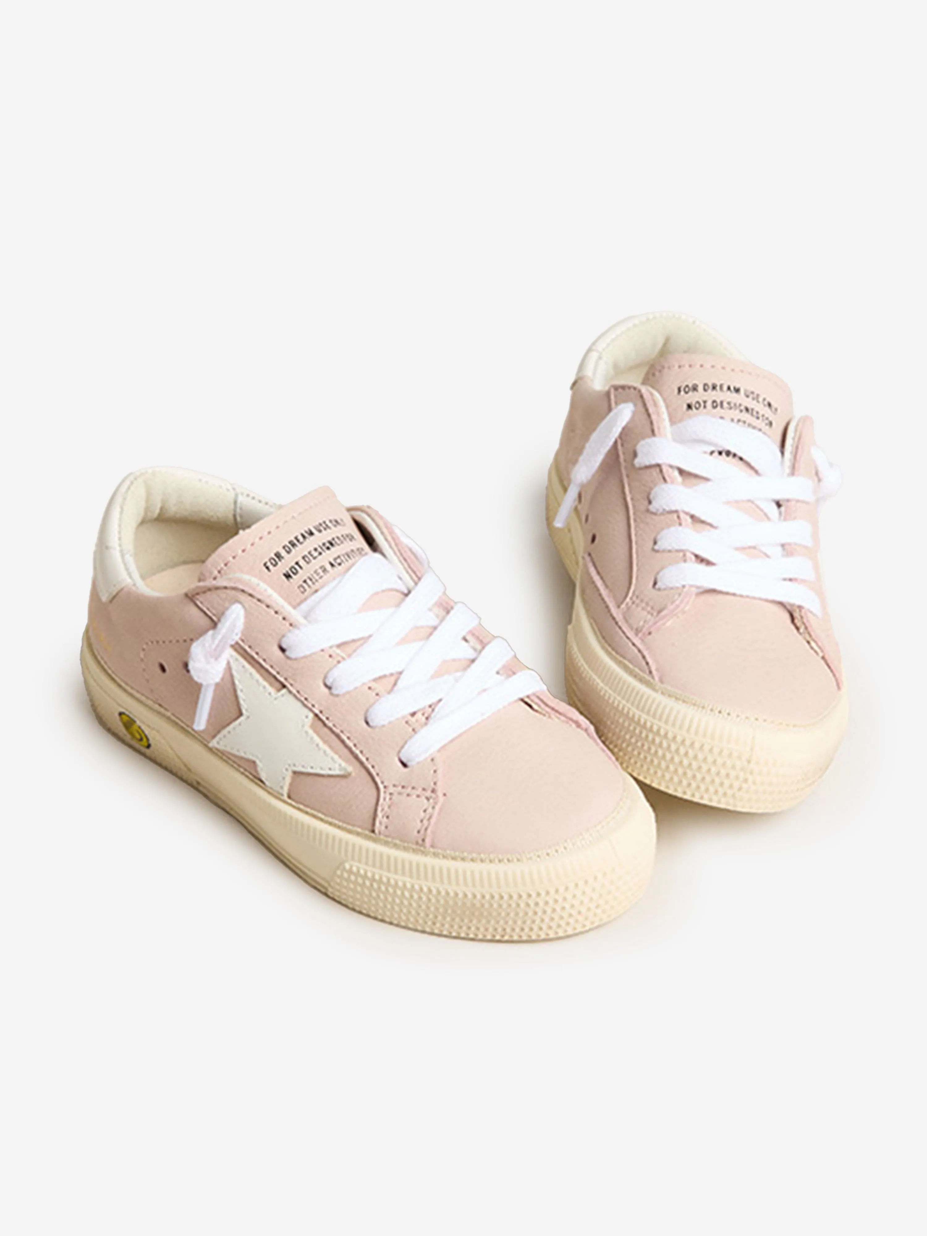 Golden Goose Girls Leather Star May Trainers in Pink