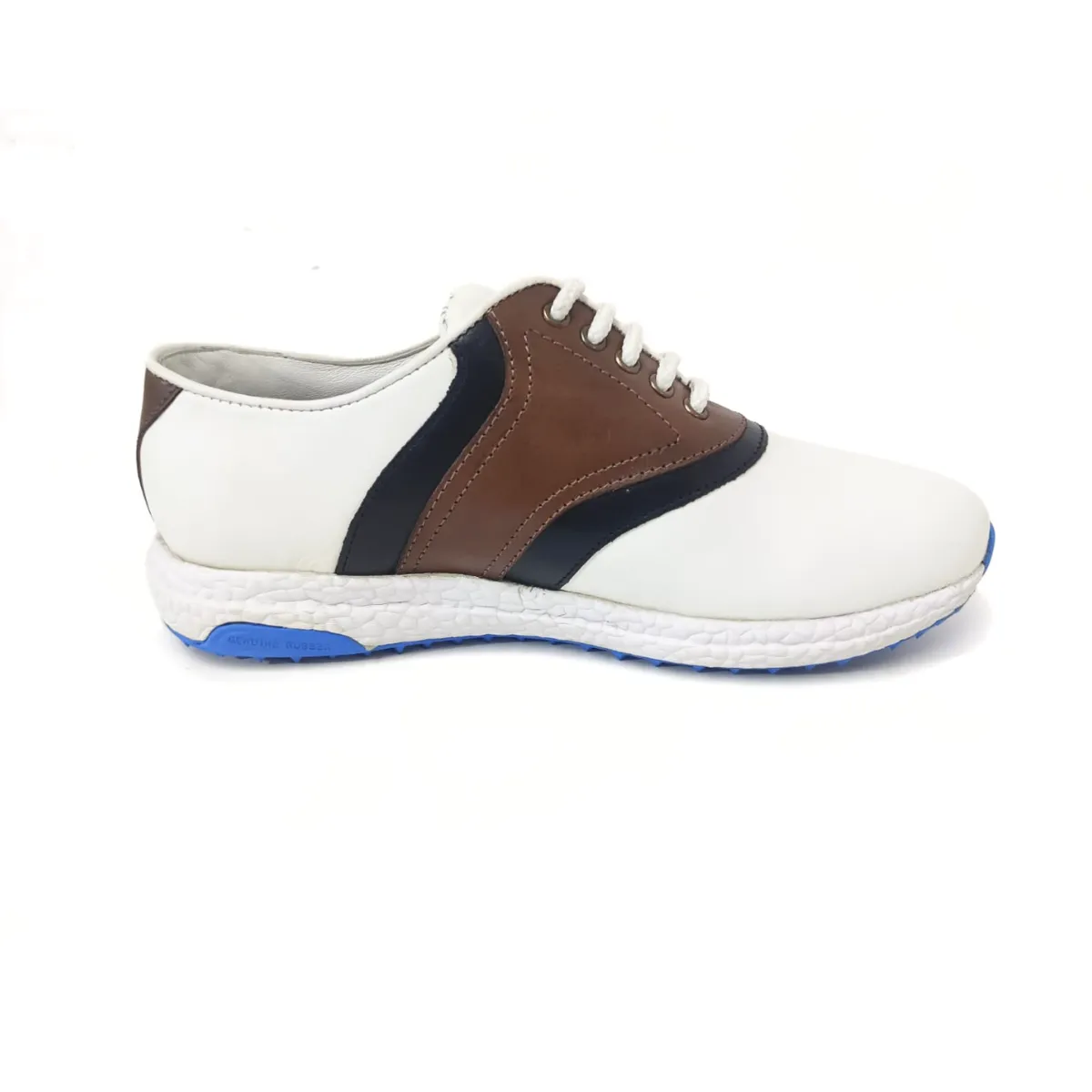 GolfBasic Drive Comfort White-Brown Spikeless Golf Shoes