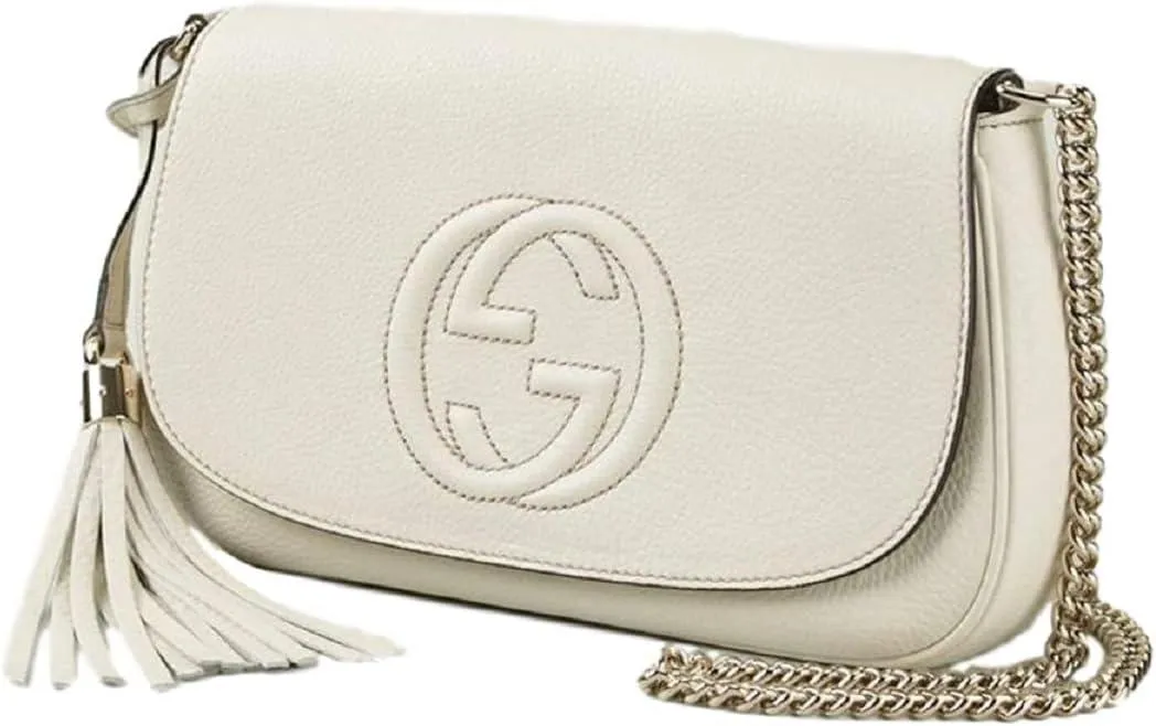 Gucci Soho White Leather Handbag Crossbody Italy Bag