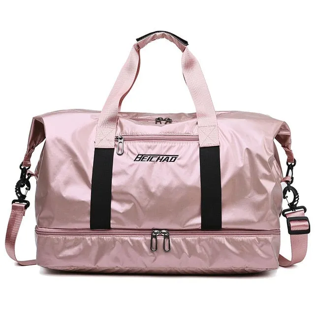 Gym Bag Pearlescent for Women With Shoes Pocket