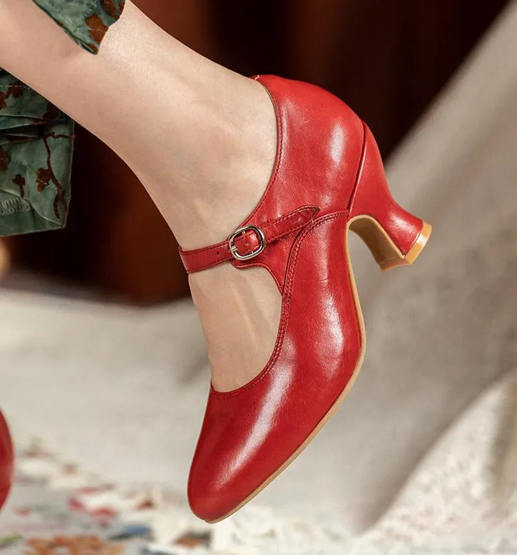 Hepburn 赫本 1920s Genuine Leather Classic Mary Janes