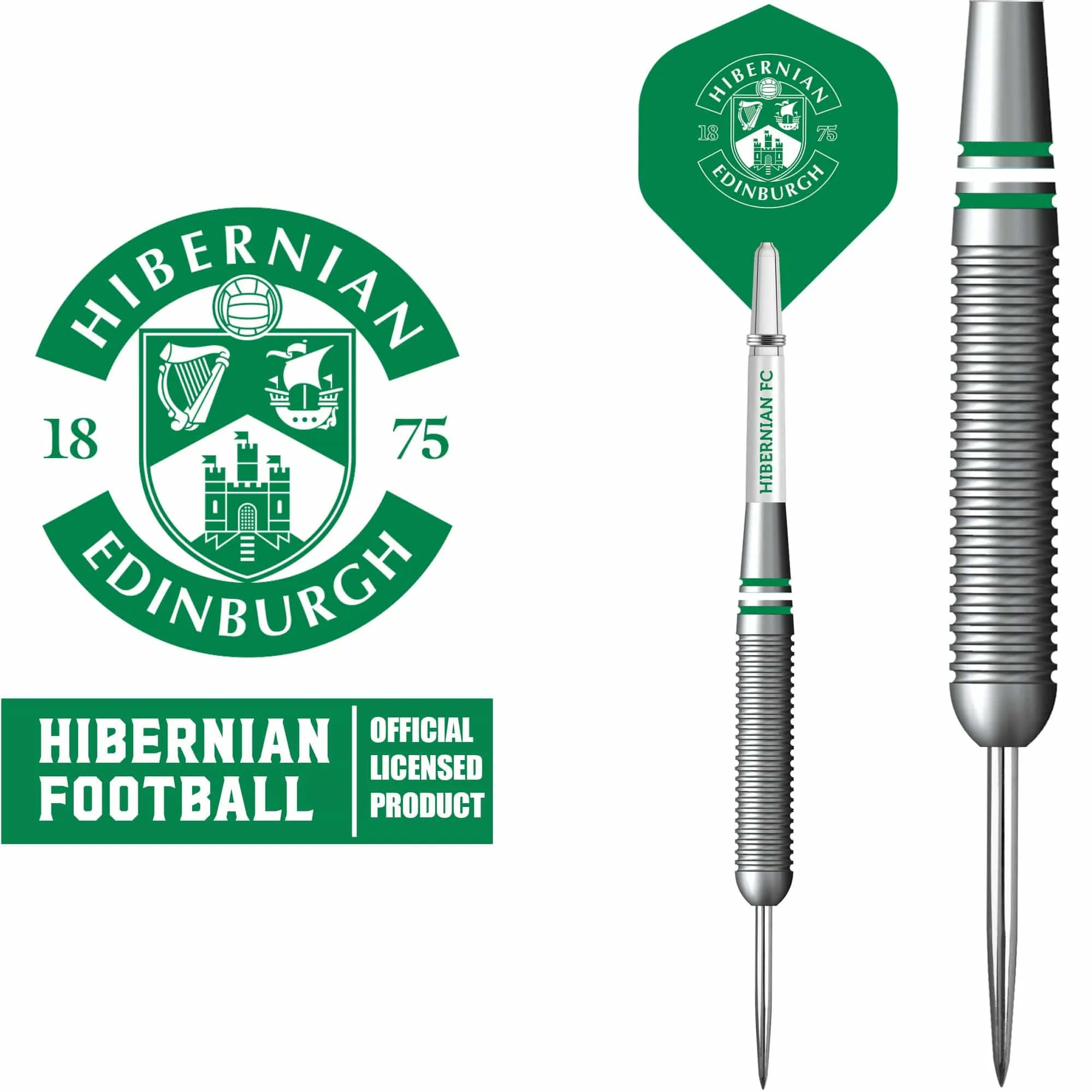 Hibernian FC - Official Licensed - Steel Tip Darts - Brass - 22g