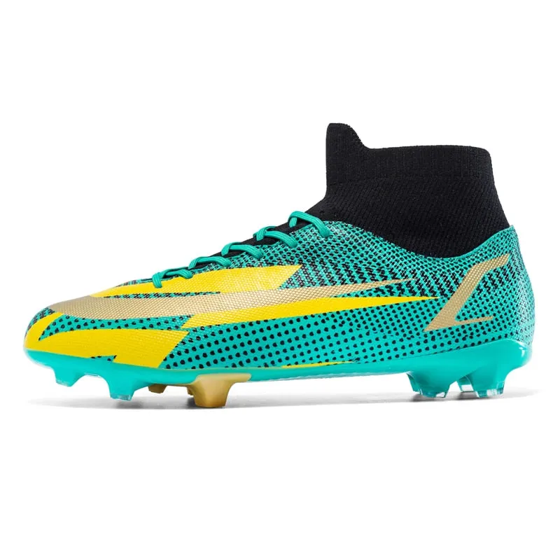 High Ankle Men Soccer Shoes Anti-Slip TF/FG Football Boots Professional  Training Footwear Outdoor Grass Cleats Sneakers