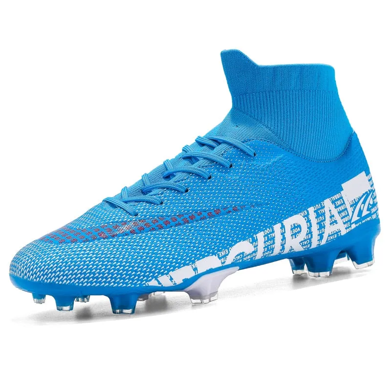 High Ankle Men Soccer Shoes Anti-Slip TF/FG Football Boots Professional  Training Footwear Outdoor Grass Cleats Sneakers