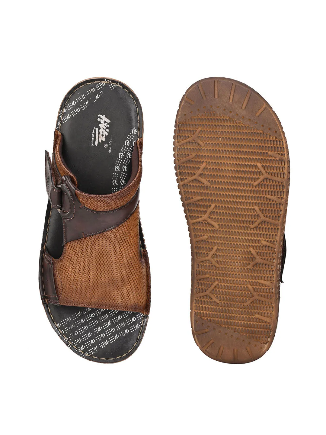 HITZMS_7406 Men's Tan Synthetic Daily Wear Open Slipper