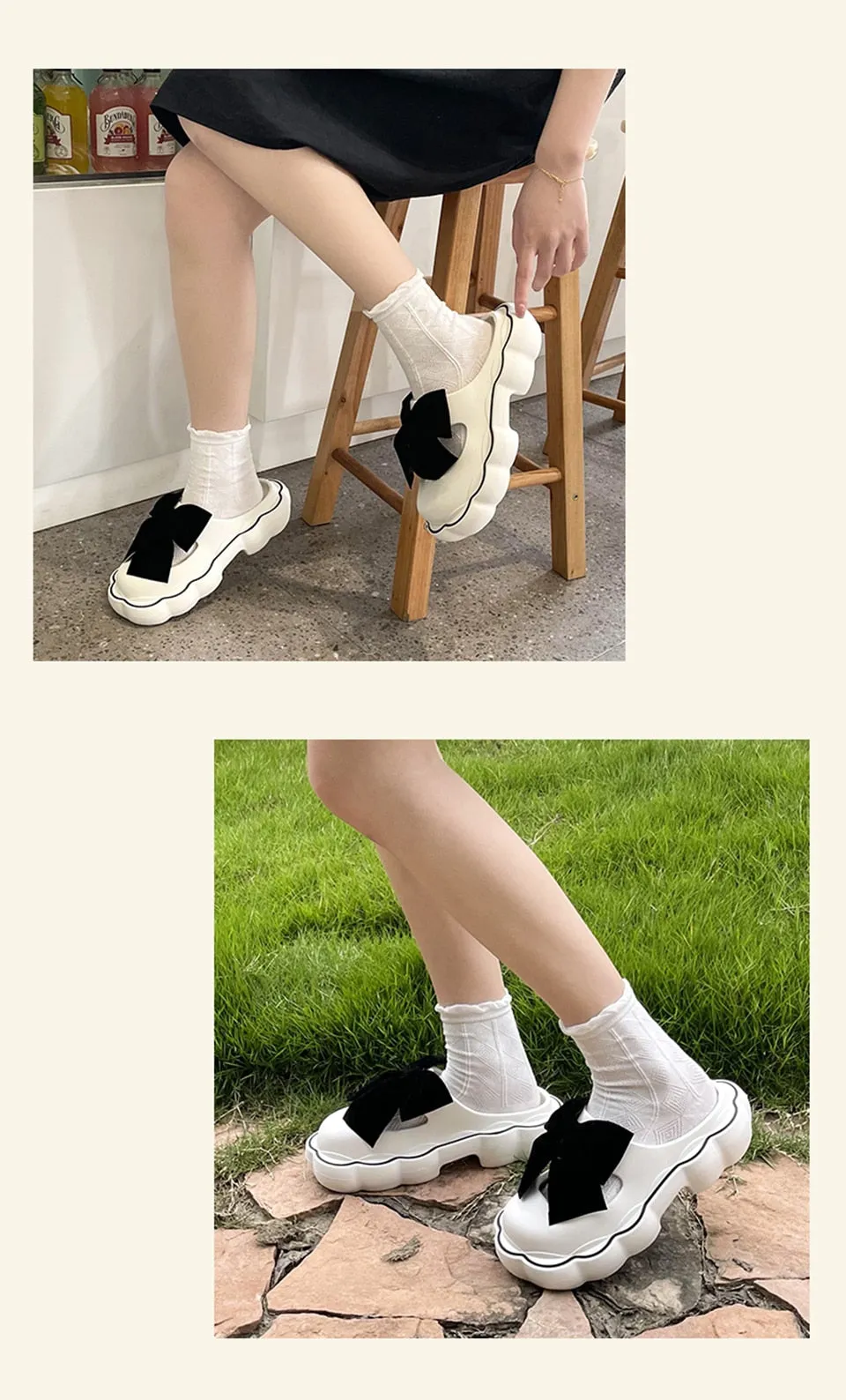 Hnzxzm 2022 Fashion Baotou Slippers Women's Summer Indoor Home Thick Cloud Non-slip Bow Sandals Girls Outside Flat Shoes