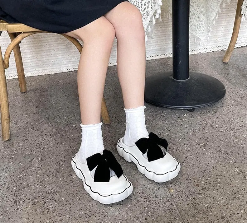 Hnzxzm 2022 Fashion Baotou Slippers Women's Summer Indoor Home Thick Cloud Non-slip Bow Sandals Girls Outside Flat Shoes