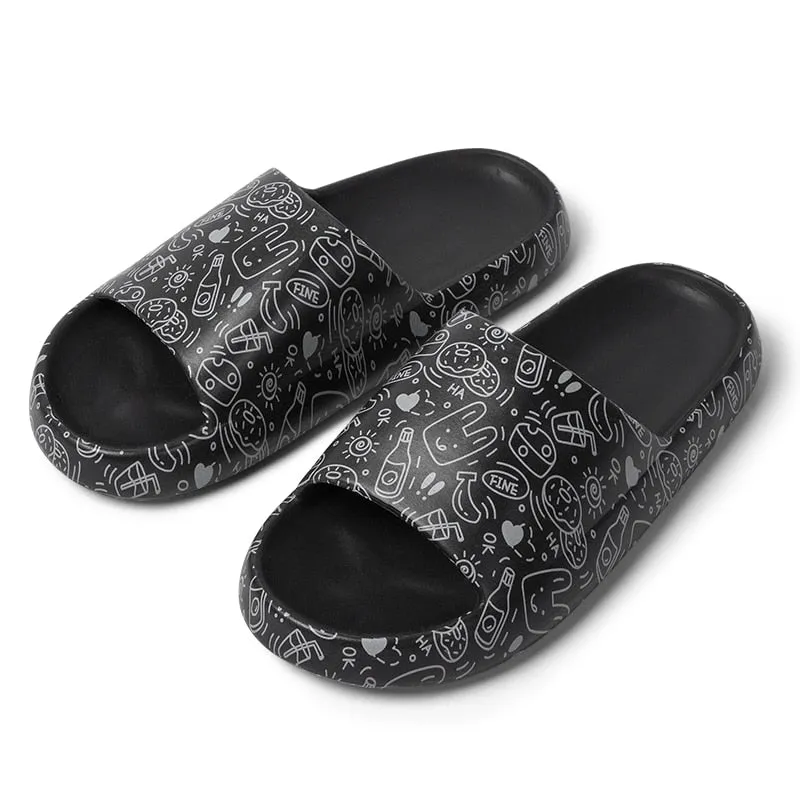 Hnzxzm Slippers Men Summer Beach Home Soft Ladies Platform Sandals Leisure Women Anti-slip 2022 Indoor Bathroom  Shoes