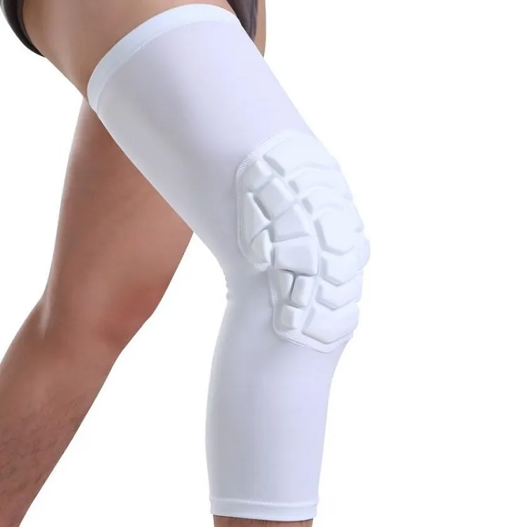 Hot Pressed Honeycomb Knee Pads Basketball Climbing Sports Knee Pads Protective Gear, Specification:  S (White)