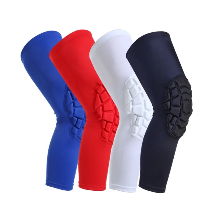 Hot Pressed Honeycomb Knee Pads Basketball Climbing Sports Knee Pads Protective Gear, Specification:  S (White)