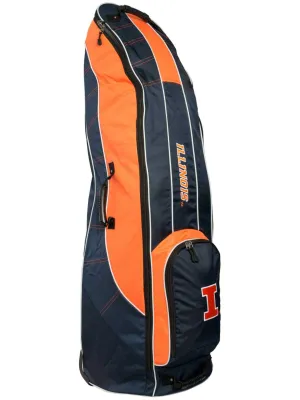 Illinois Fighting Illini Team Golf Navy Golf Clubs Wheeled Luggage Travel Bag