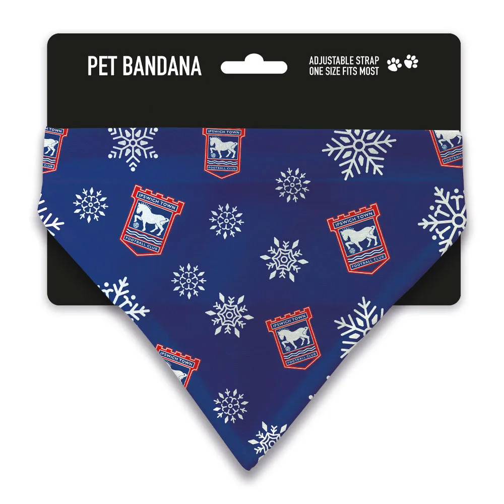 Ipswich Town Xmas Snow Pet Bandana