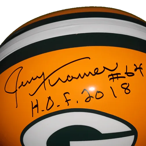 Jerry Kramer Green Bay Packers Autographed Full Size Replica Football Helmet Yellow (JSA) HOF Inscription Included