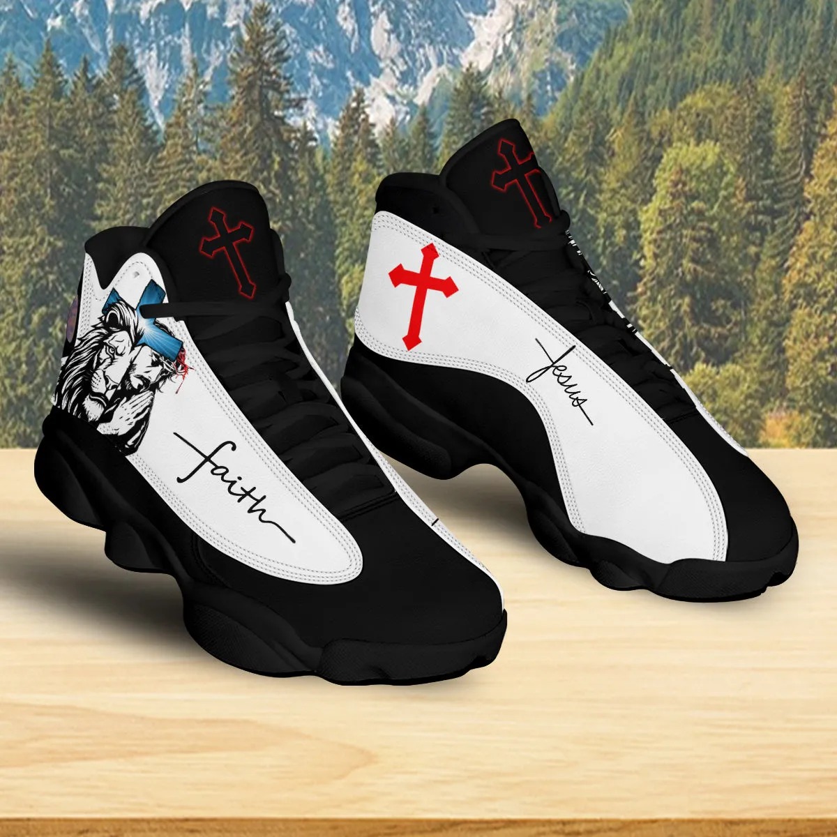 Jesus Lion Of Judah Art Cross J13 Shoes - Jesus Faith Running Shoes - Jesus Shoes