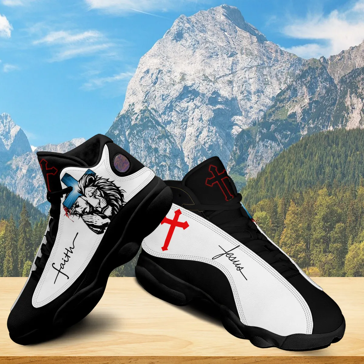 Jesus Lion Of Judah Art Cross J13 Shoes - Jesus Faith Running Shoes - Jesus Shoes