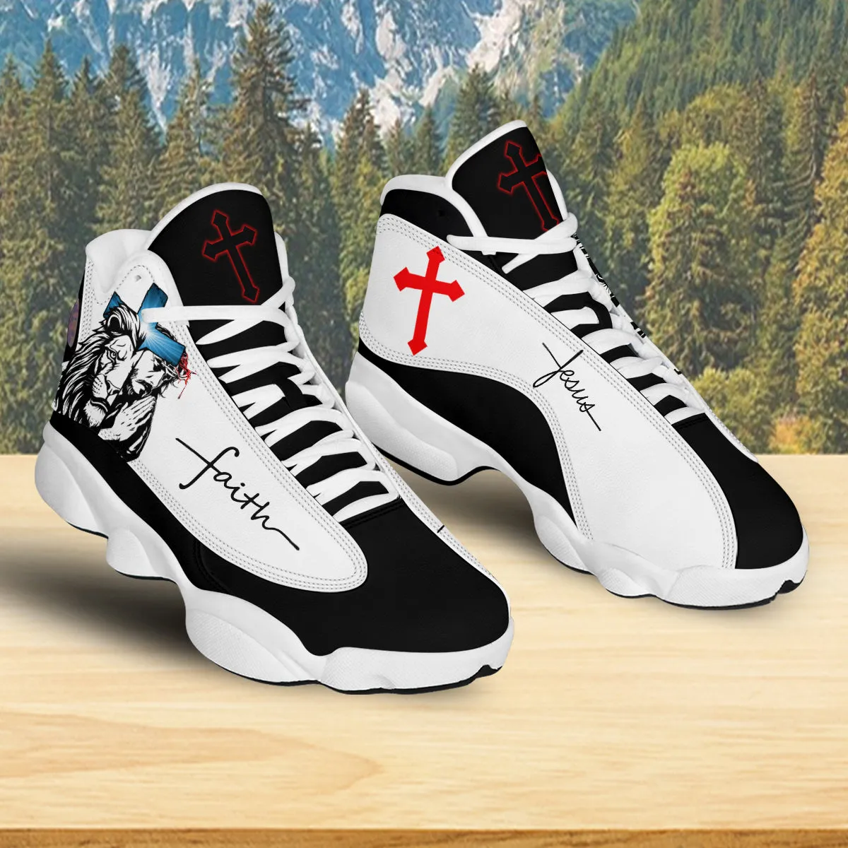 Jesus Lion Of Judah Art Cross J13 Shoes - Jesus Faith Running Shoes - Jesus Shoes