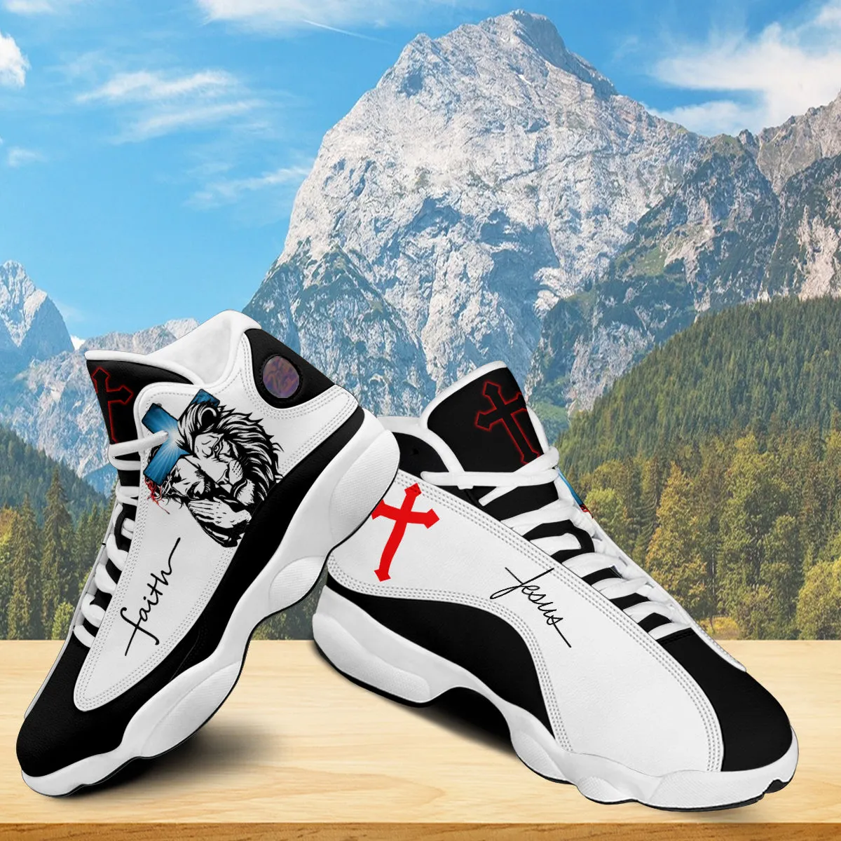 Jesus Lion Of Judah Art Cross J13 Shoes - Jesus Faith Running Shoes - Jesus Shoes